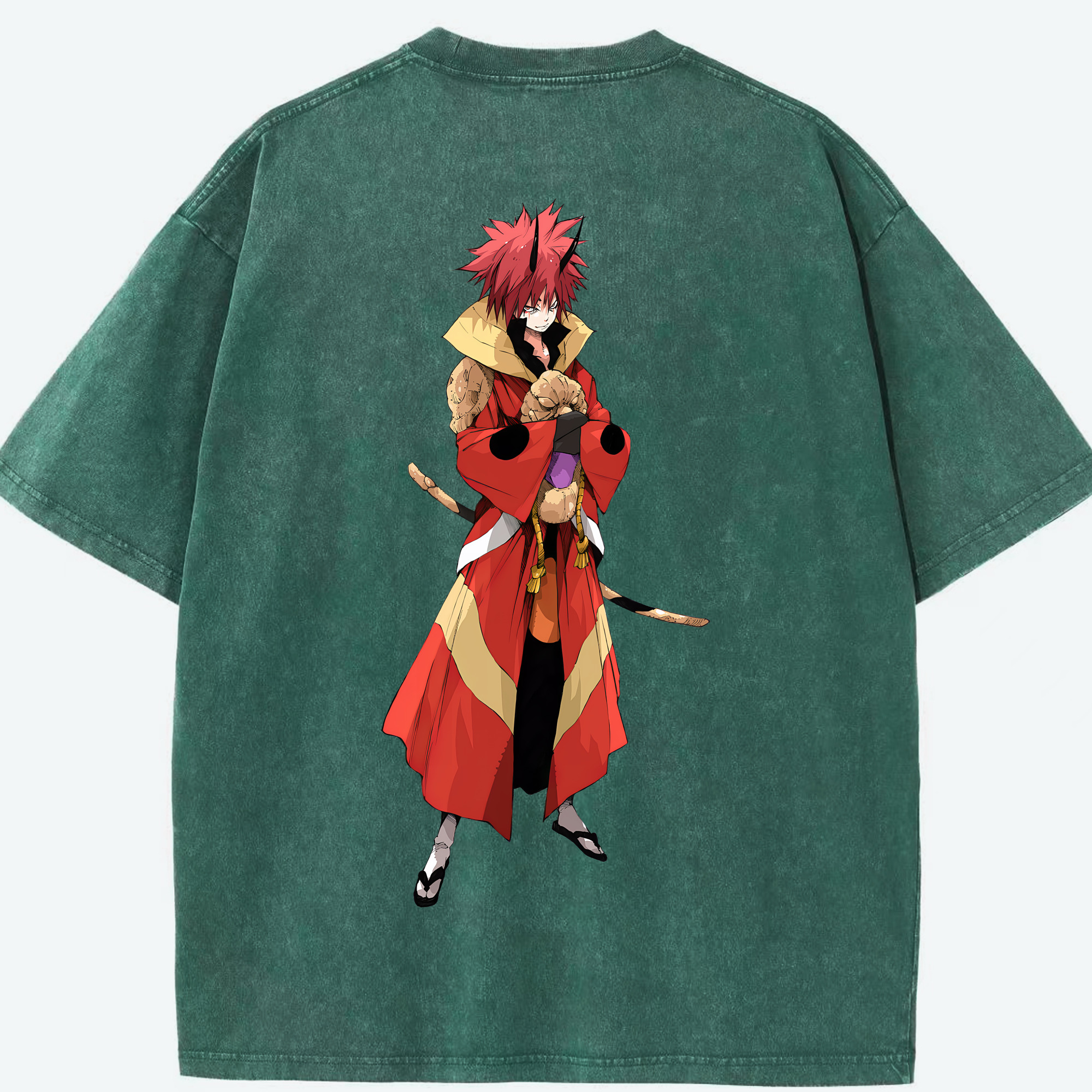 （画像用） 転スラ Regarding Reincarnated to Slime 綿100% ヴィンテージ風 半袖Tシャツ（背面プリント）